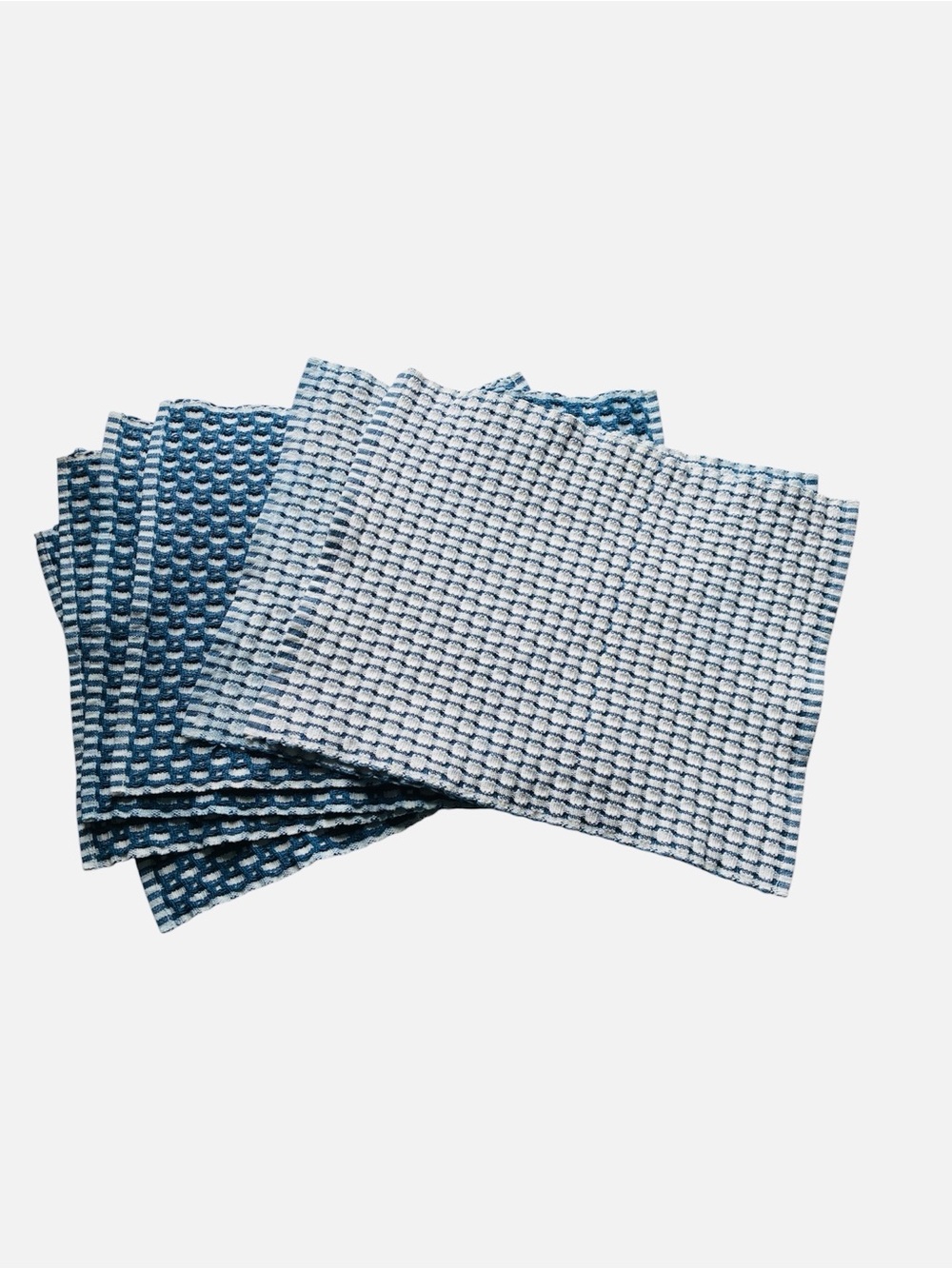 Brooks Brothers Set of 6 Waffle Weave Placemats Reversible in Blue and White